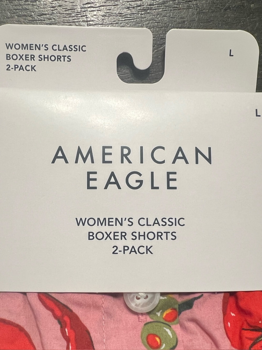 American Eagle Outfitters Women's Pink/Yellow Boxer Shorts - 2 Pack Large - Picture 3 of 6